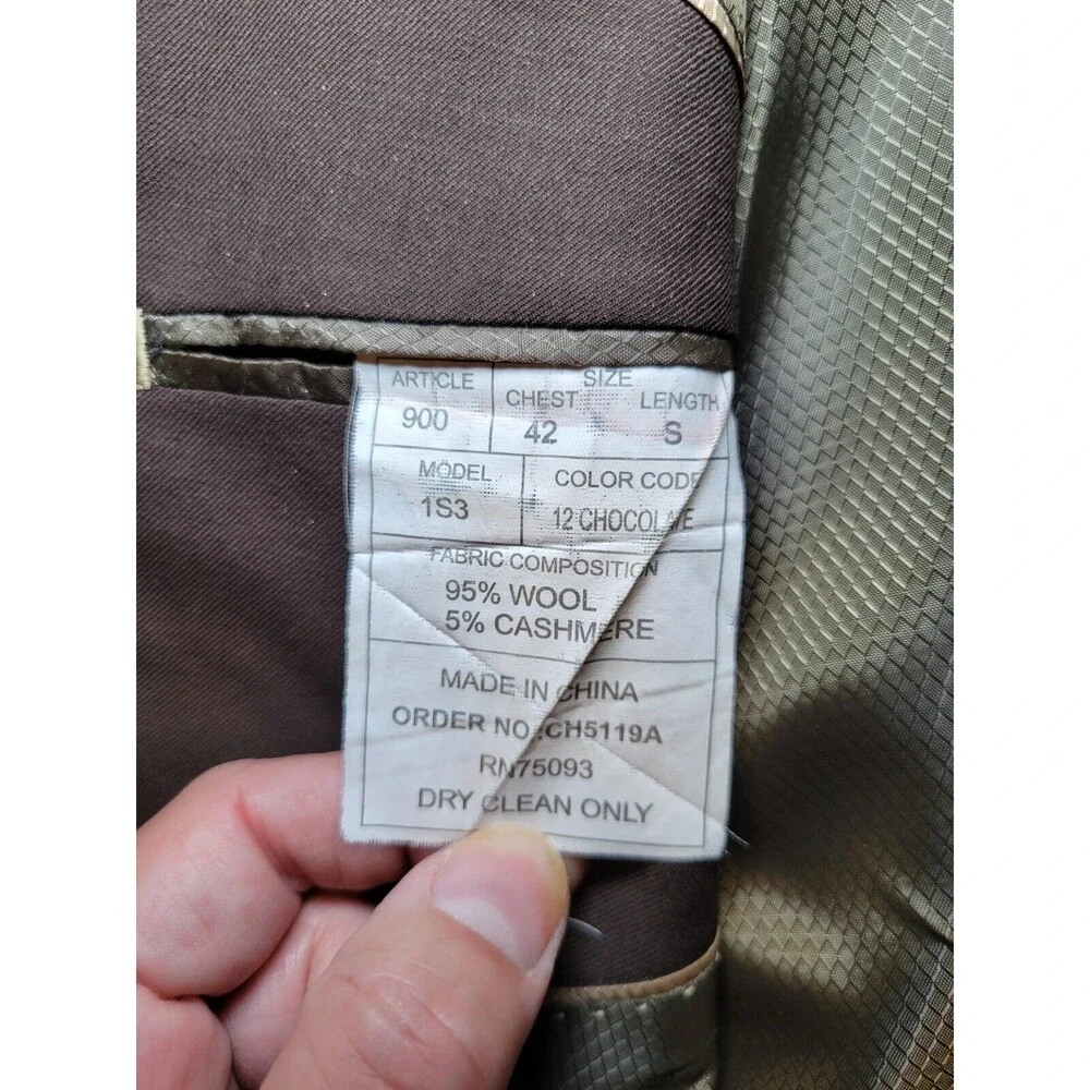 Giorgio Gosani Wool Cashmere Chocolate Brown Men's 42S Blazer Jacket Sport Coat‎